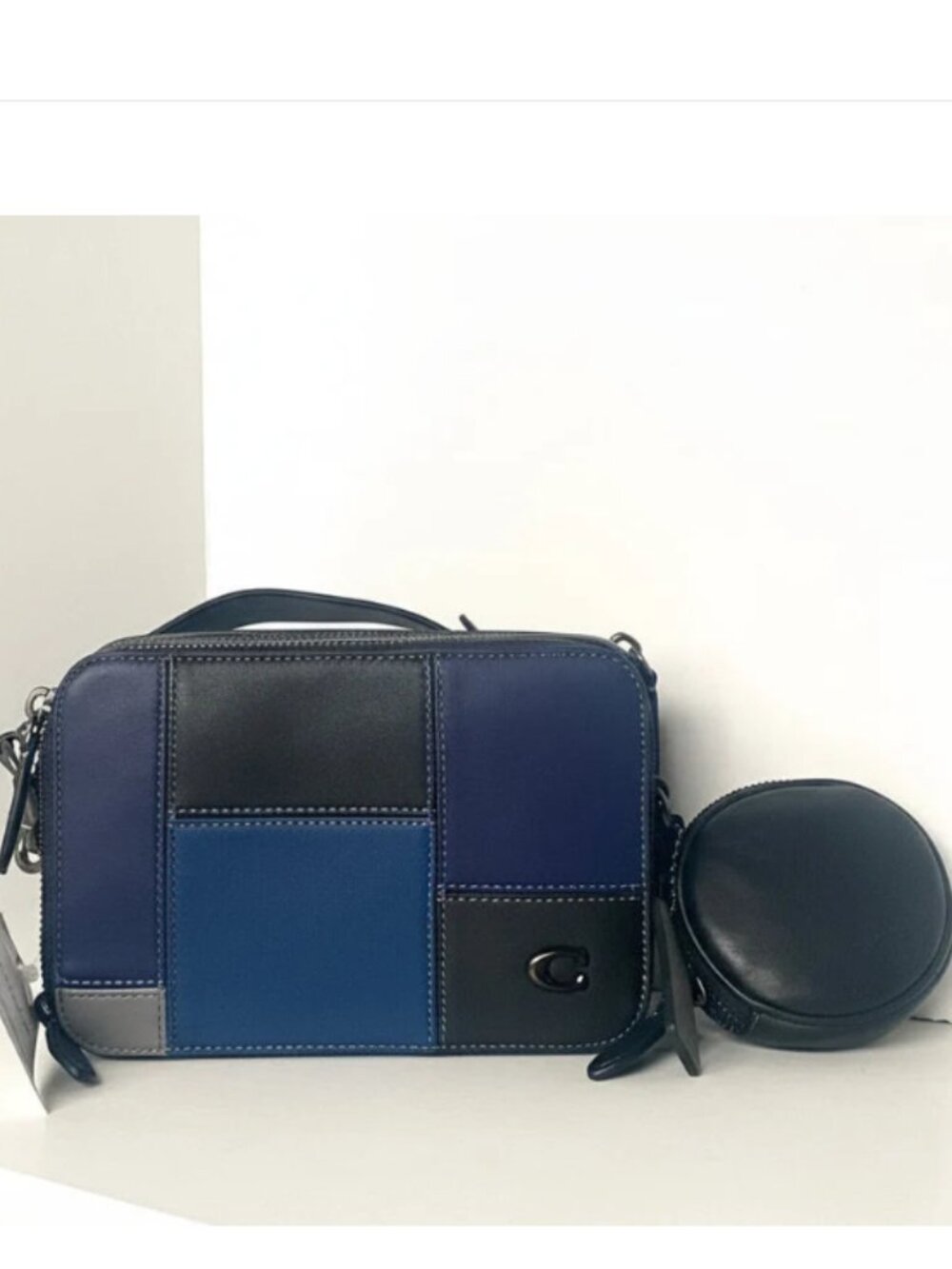 Coach Charter 19 Blue Patchwork Leather Crossbody Bag
